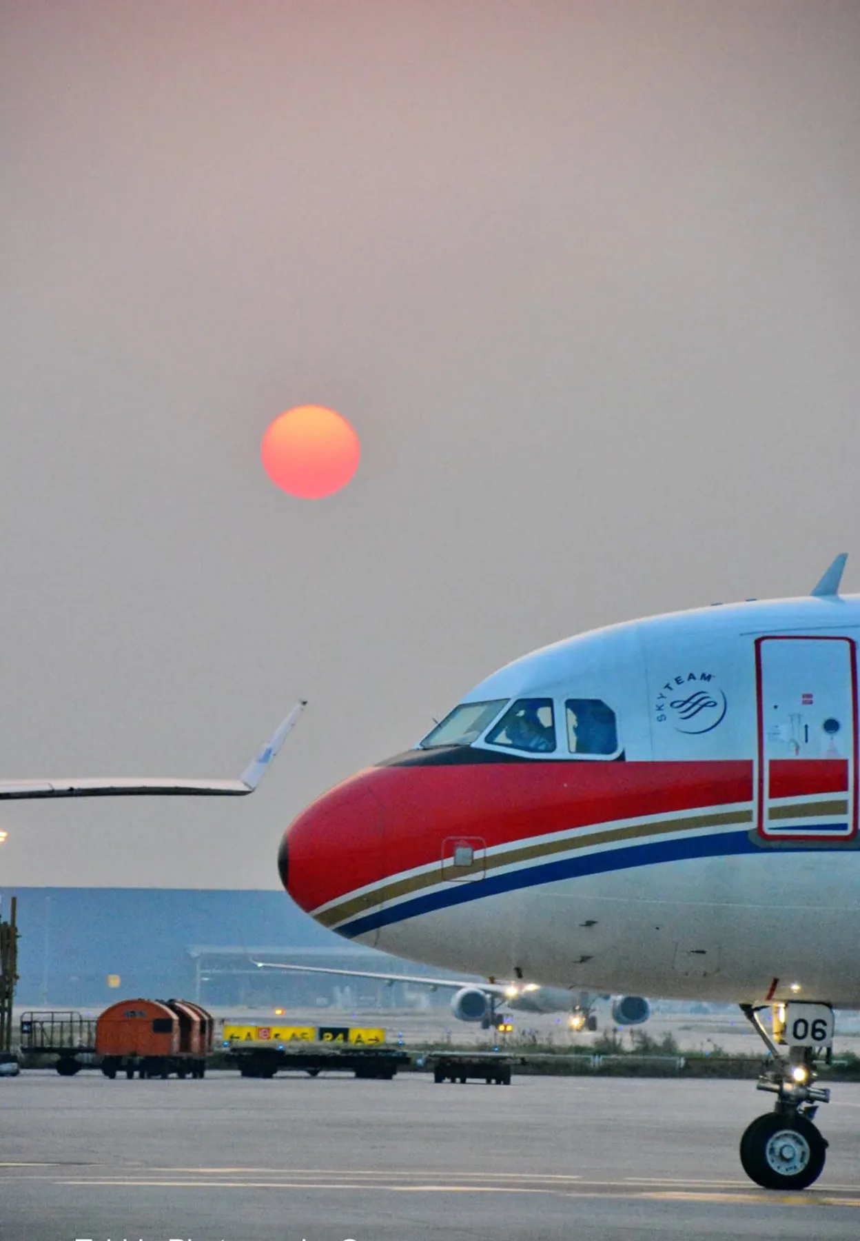 Airliner in soft evening light